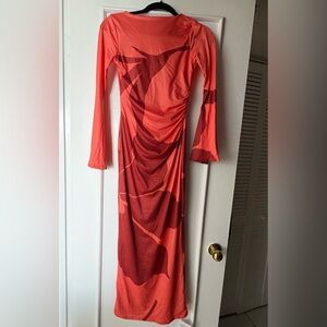 ASOS long angel sleeves midi dress